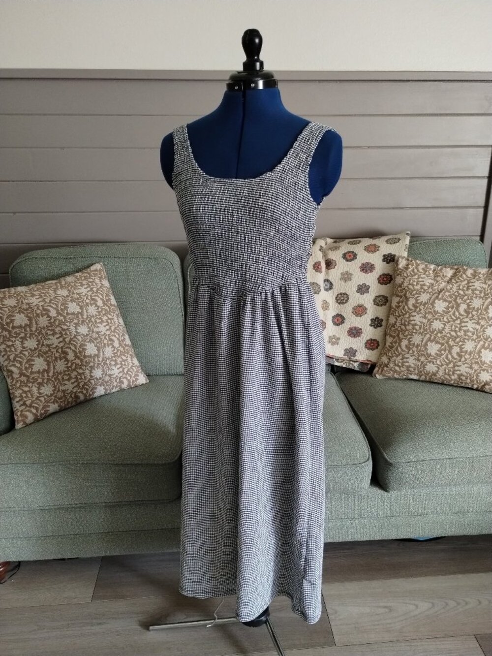 Fit & Flare Lightweight Smocked-Bodice Midi Dress NWOT